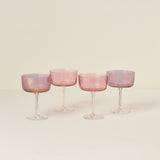 Gems Pink Champagne/Cocktail Glasses, Set of 4