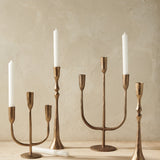 Brass Hand Forged Candelabra, Small