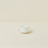 A Table Black Line Tea or Cappucino Cup and Saucer