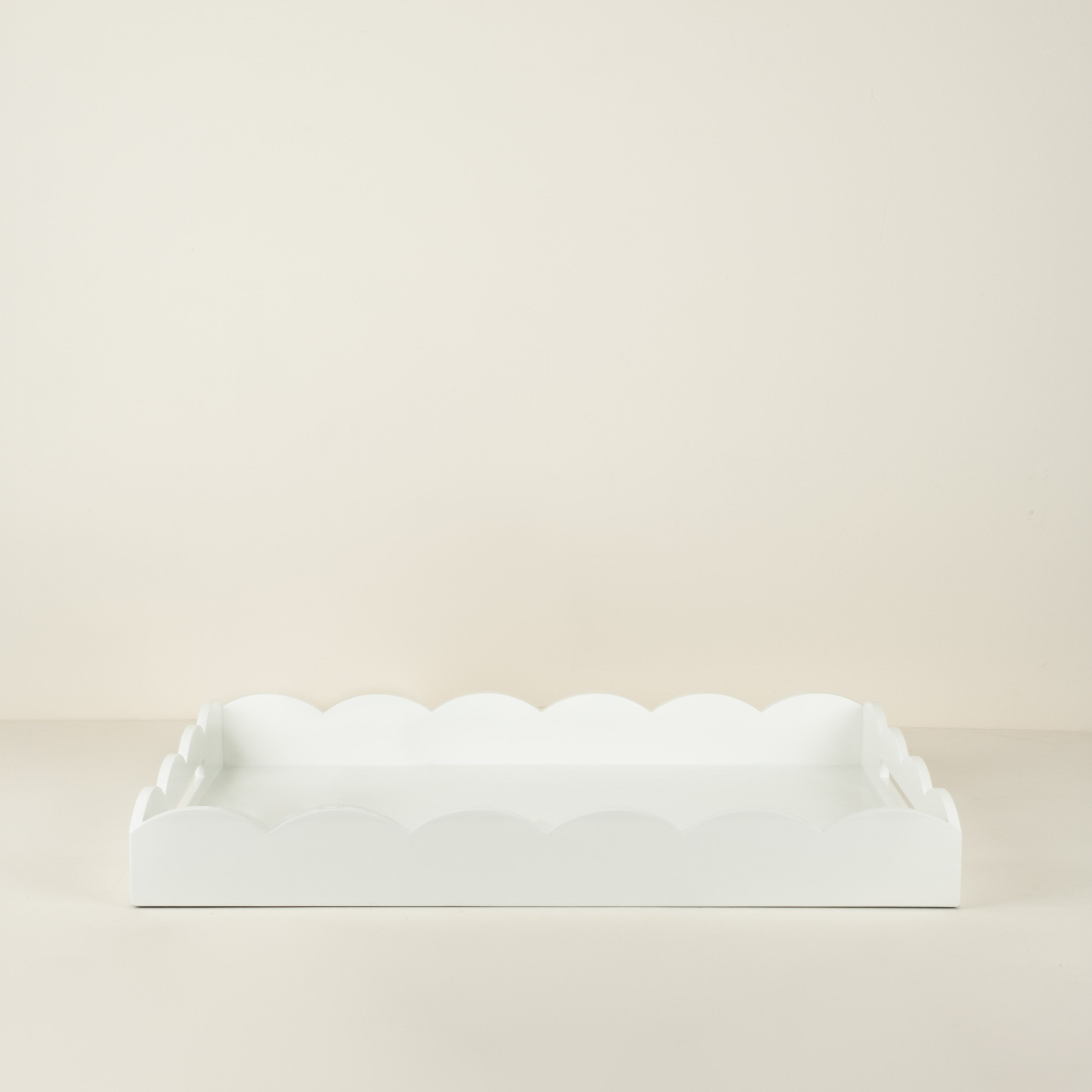 Large White Lacquered Scallop Tray
