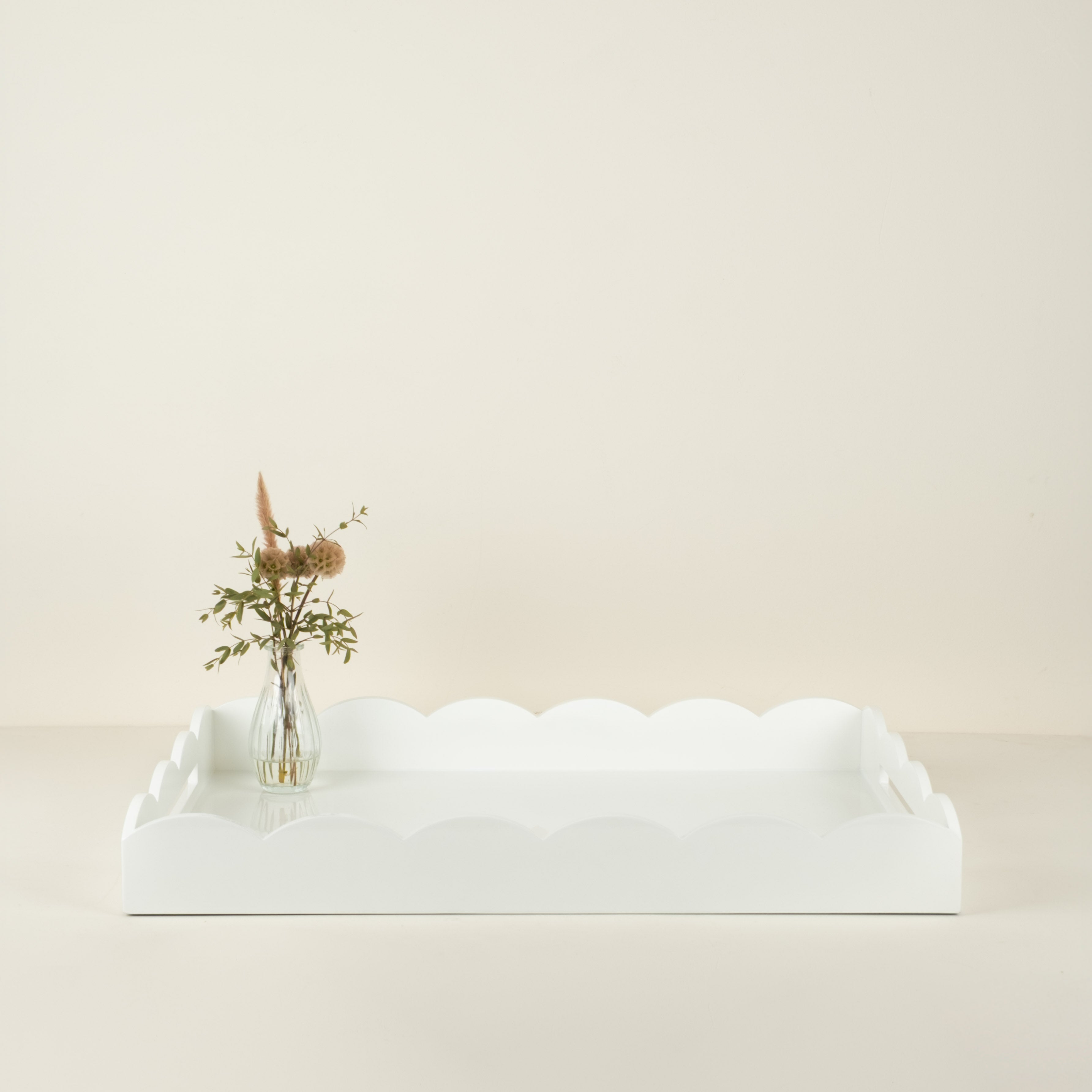 Large White Lacquered Scallop Tray