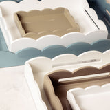 Large White Lacquered Scallop Tray