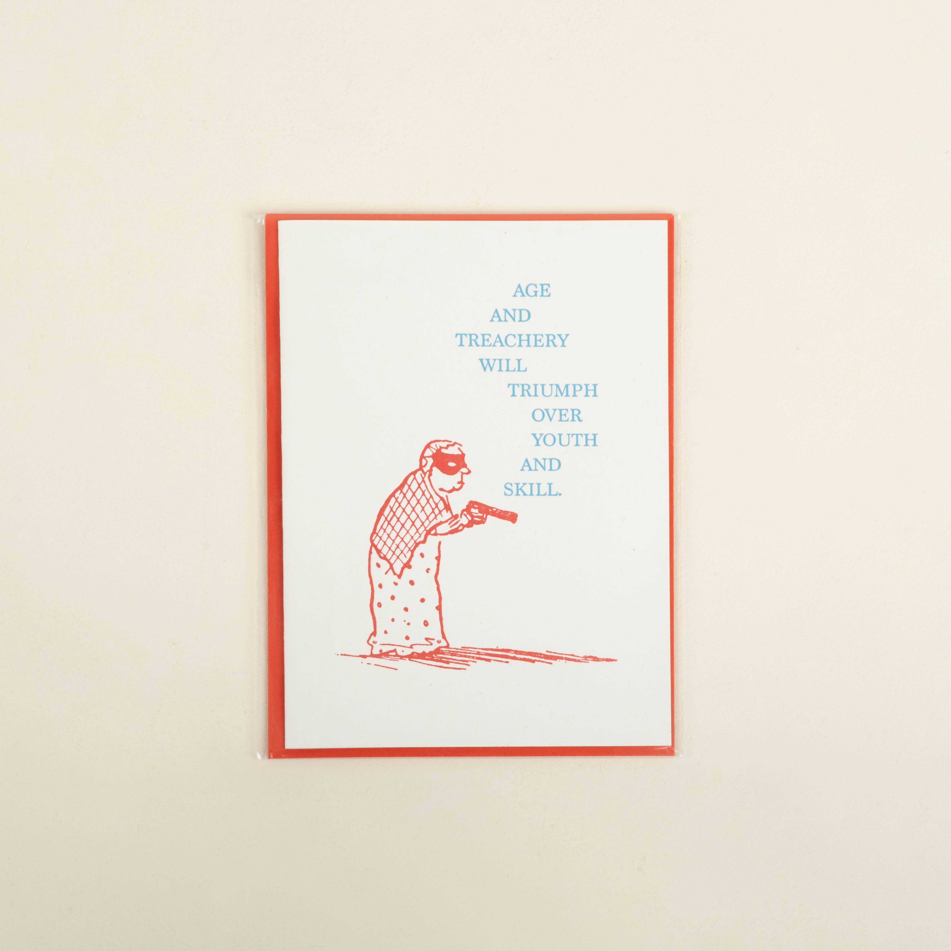Age and Treachery Letterpress Card