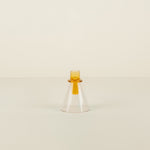 Amber/Pink Glass Candlestick