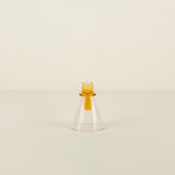 Amber/Pink Glass Candlestick