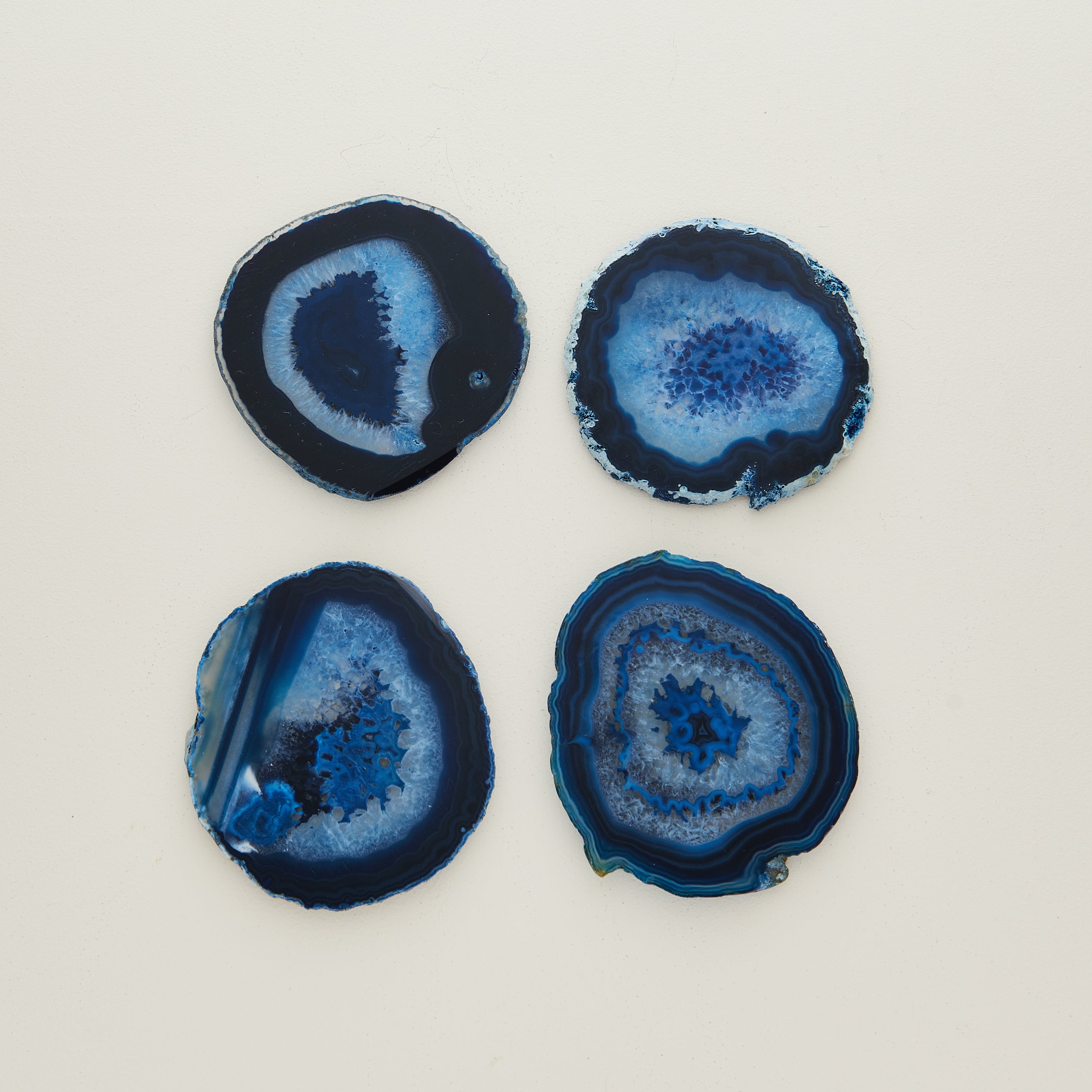 Azure Pedra Agate Coasters, Set of 4