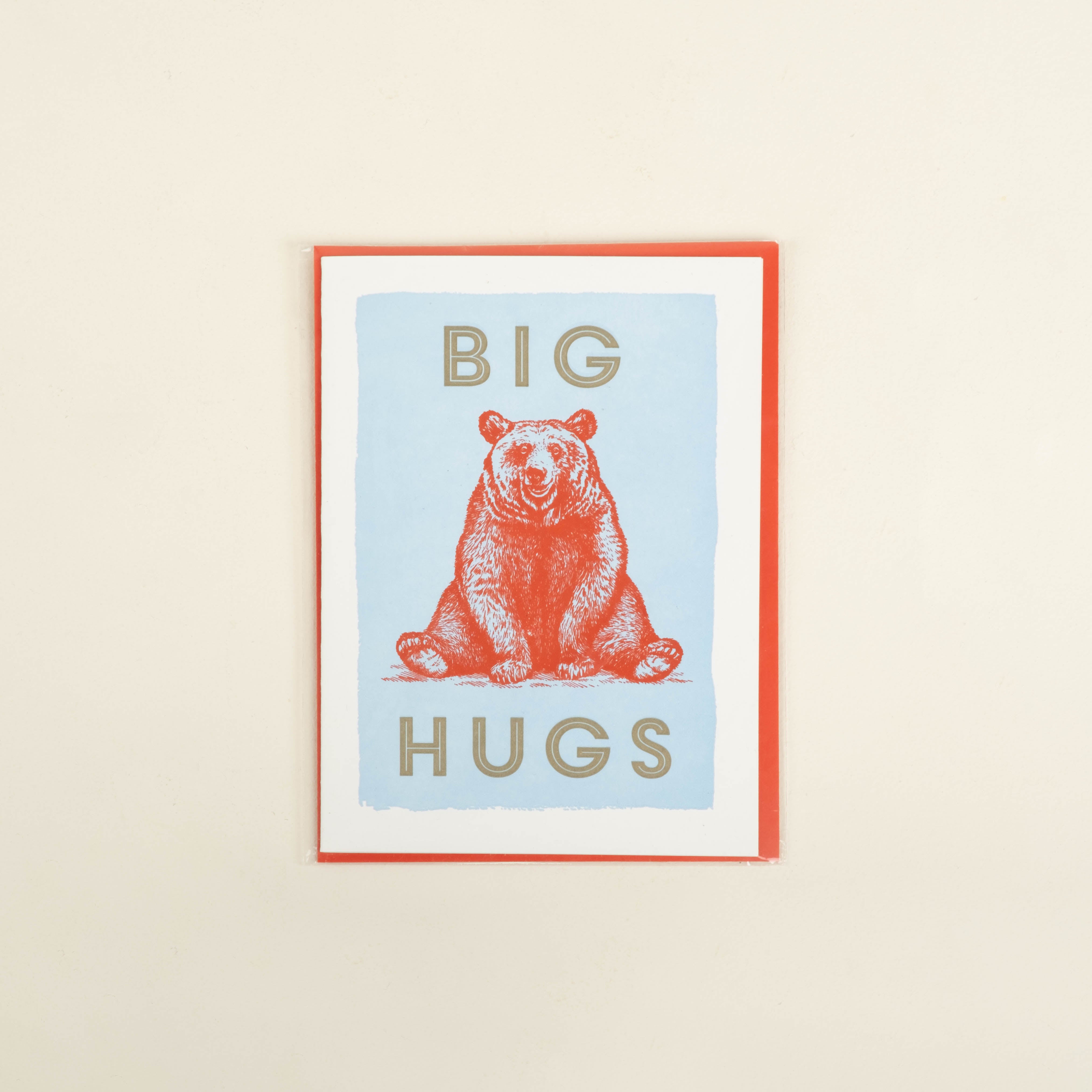 Big Hugs Letterpress Card