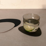 Nupo Curve Recycled Leather Coaster, Caviar