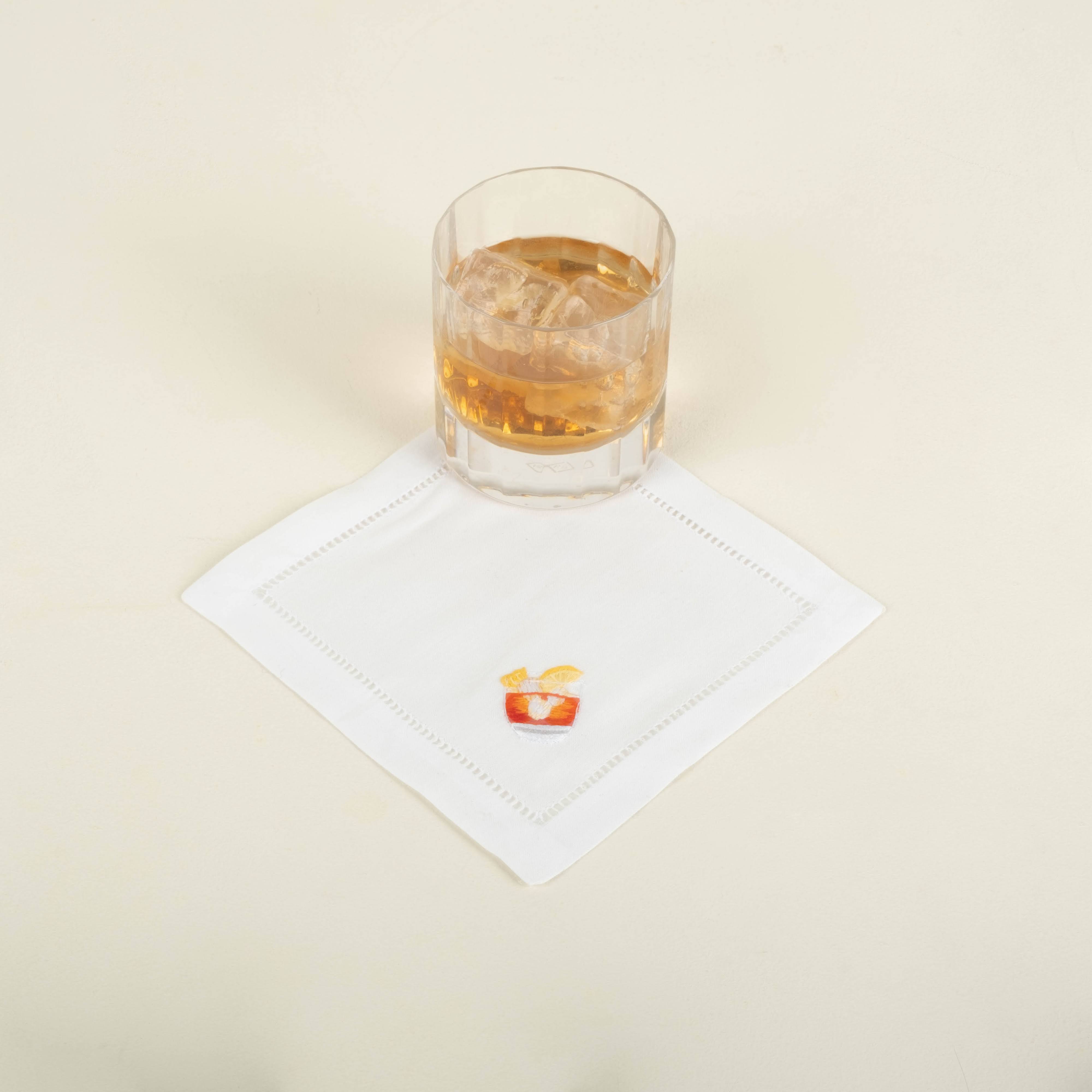 Classic Drinks Cocktail Napkins, Set/4