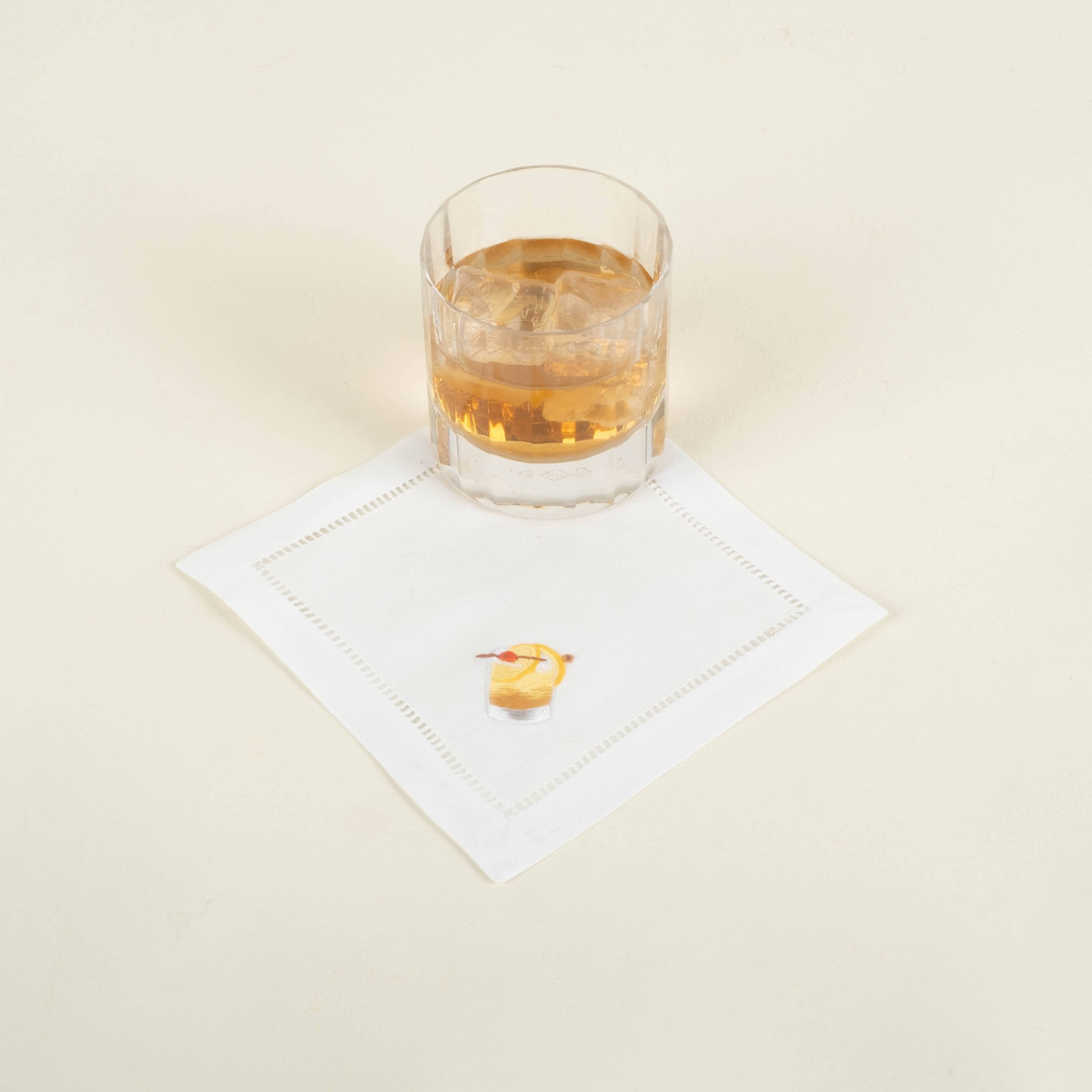 Classic Drinks Cocktail Napkins, Set/4