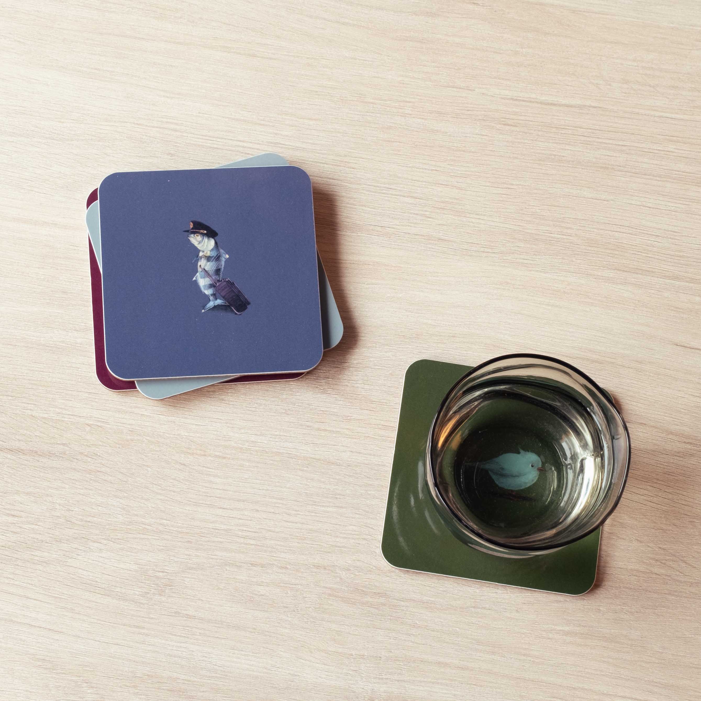 Creatures with Attitude Assorted Square Coasters, Set/4