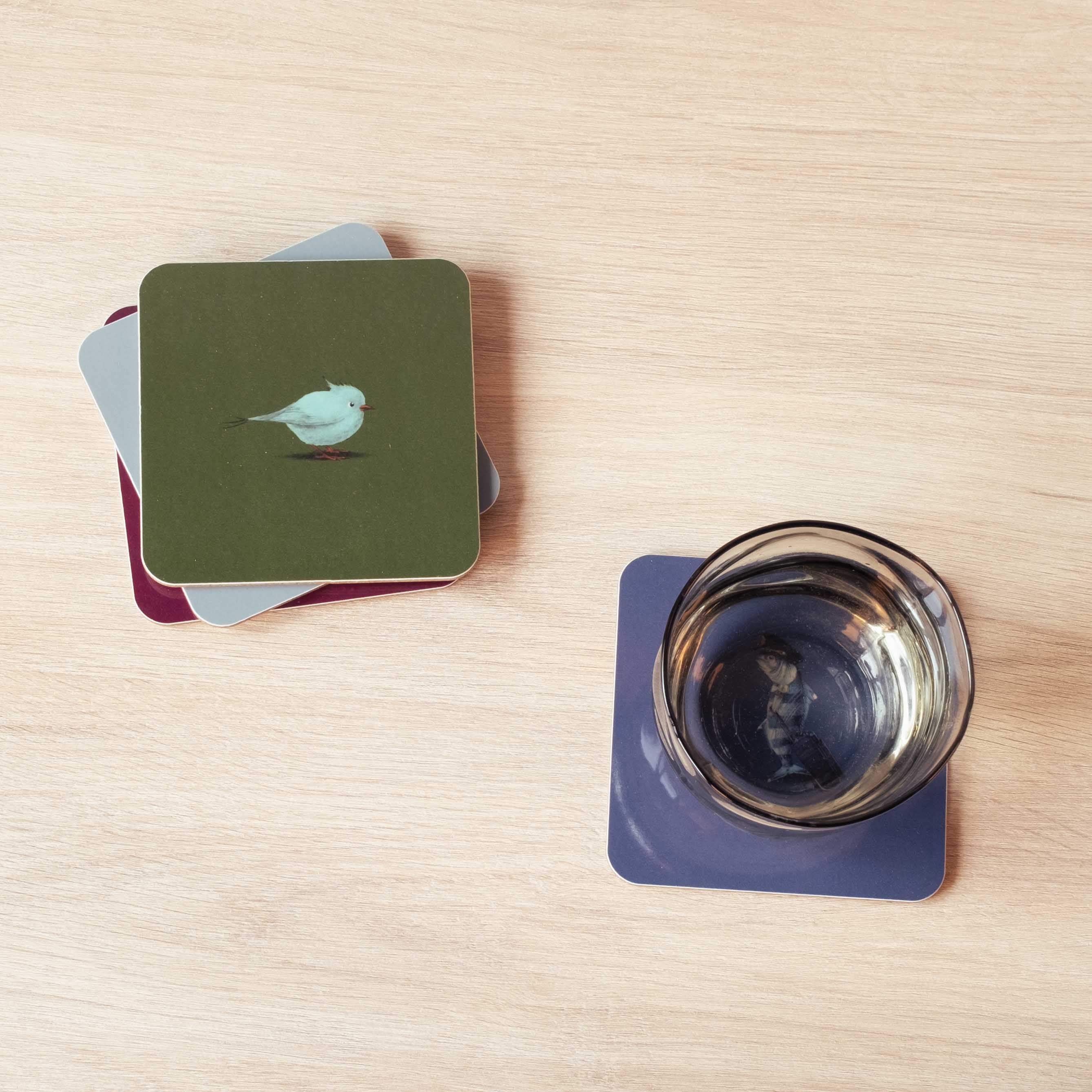 Creatures with Attitude Assorted Square Coasters, Set/4