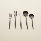 Cutipol Moon Matte Black 5-Piece Place Setting