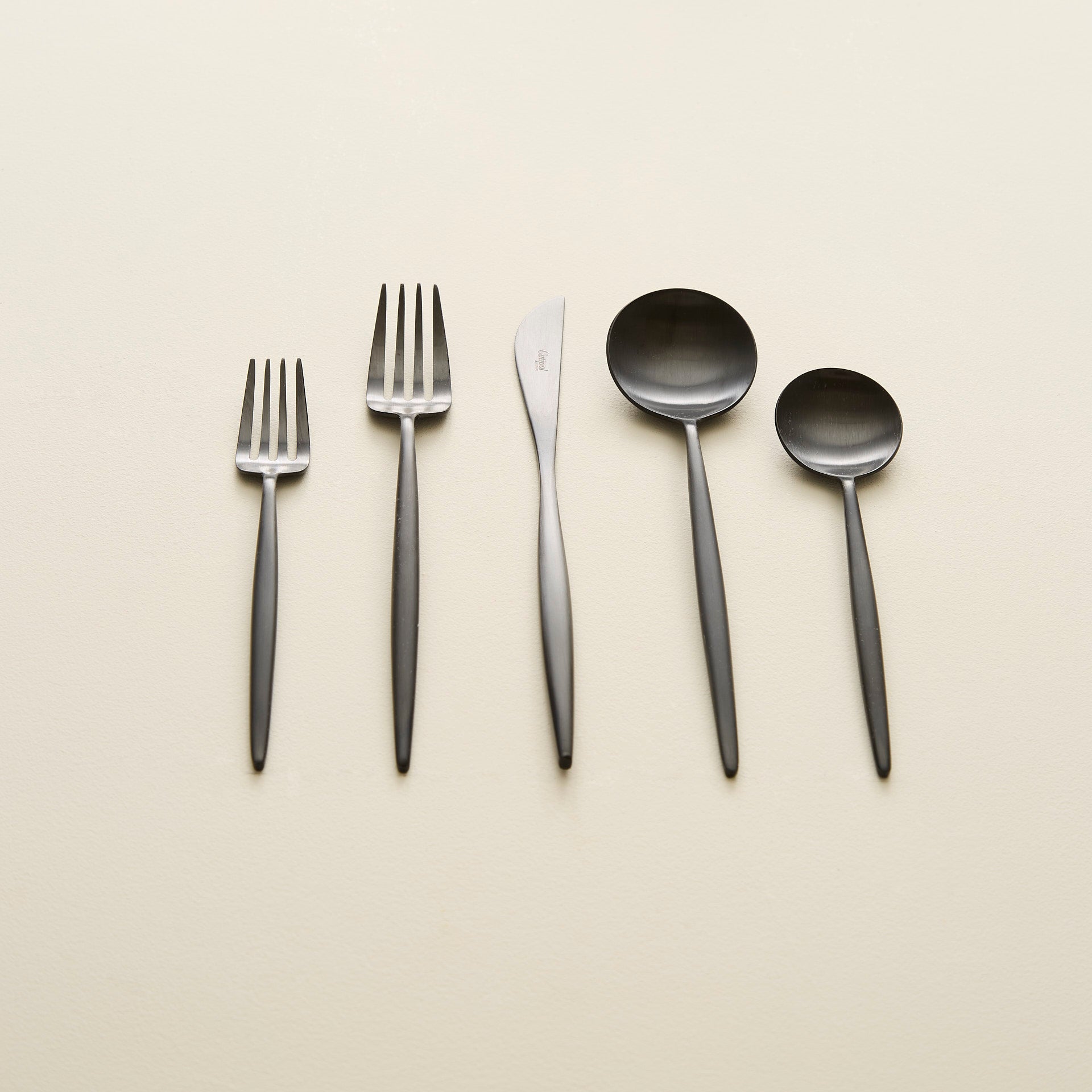 Cutipol Moon Matte Black 5-Piece Place Setting