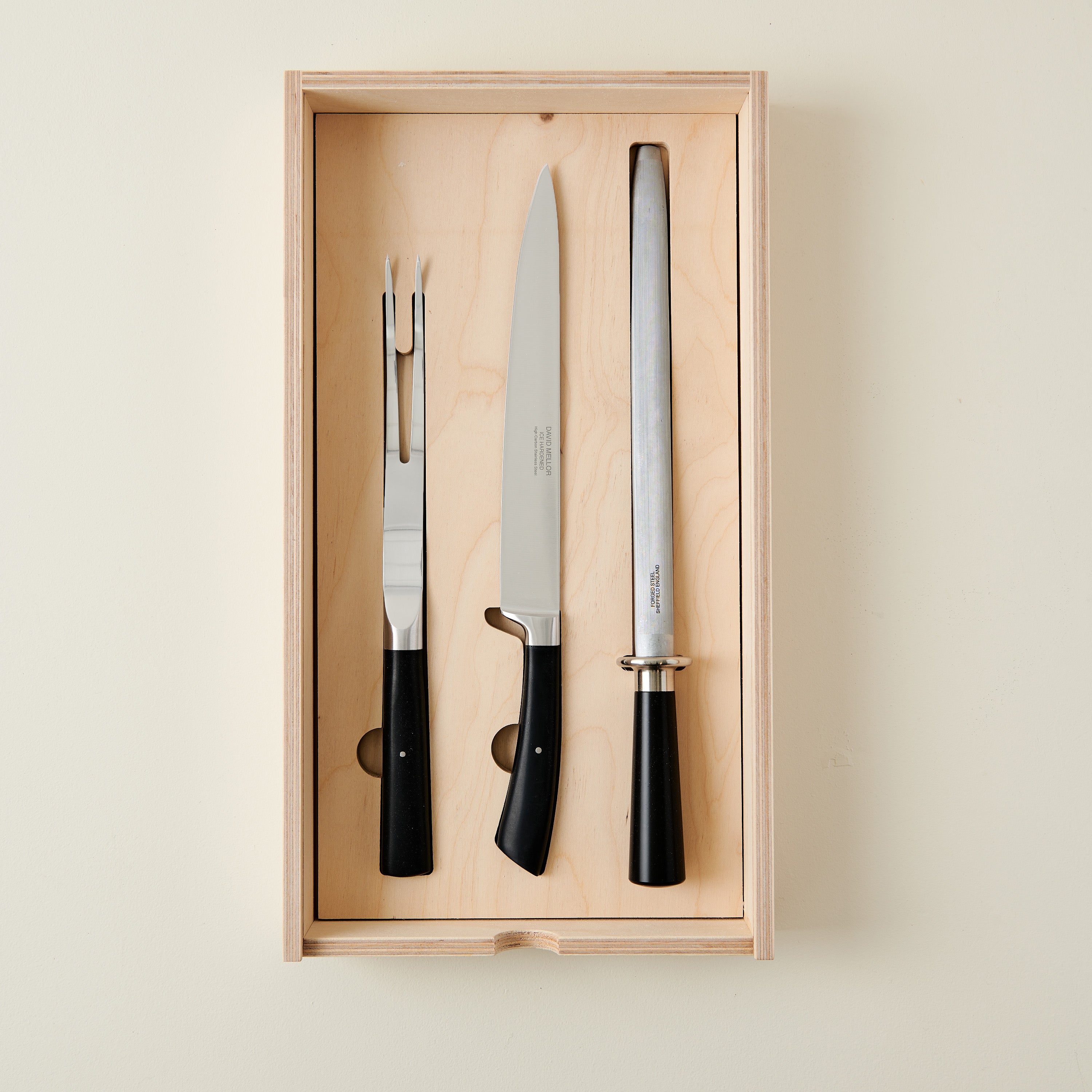 Black Handle Carving Set