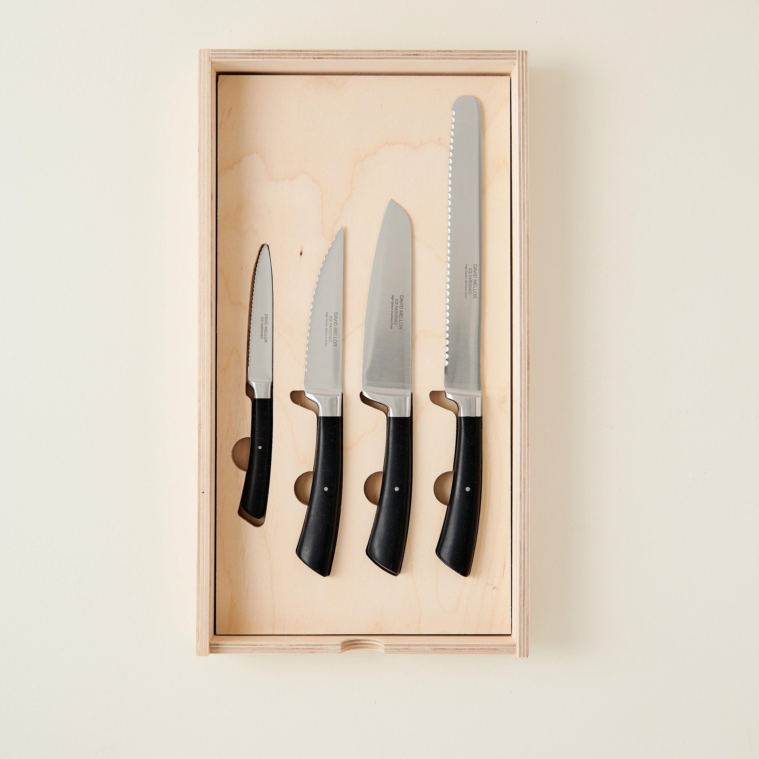 Black Handle Specialist Knives Set of 4