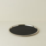 Round Stainless Steel Tray with Nonslip Mat