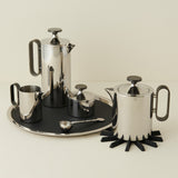 Round Stainless Steel Tray with Nonslip Mat