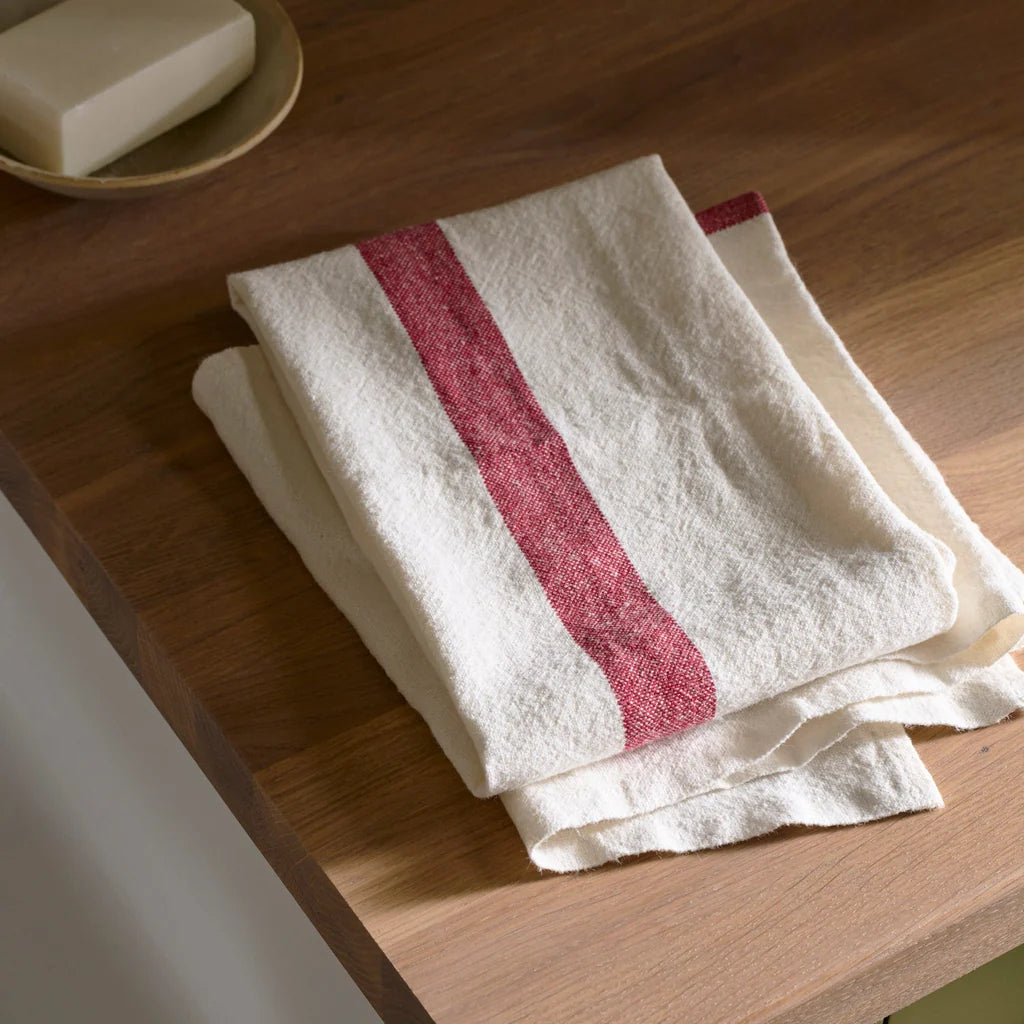 Doudou Rose Linen Tea Towel Lifestyle