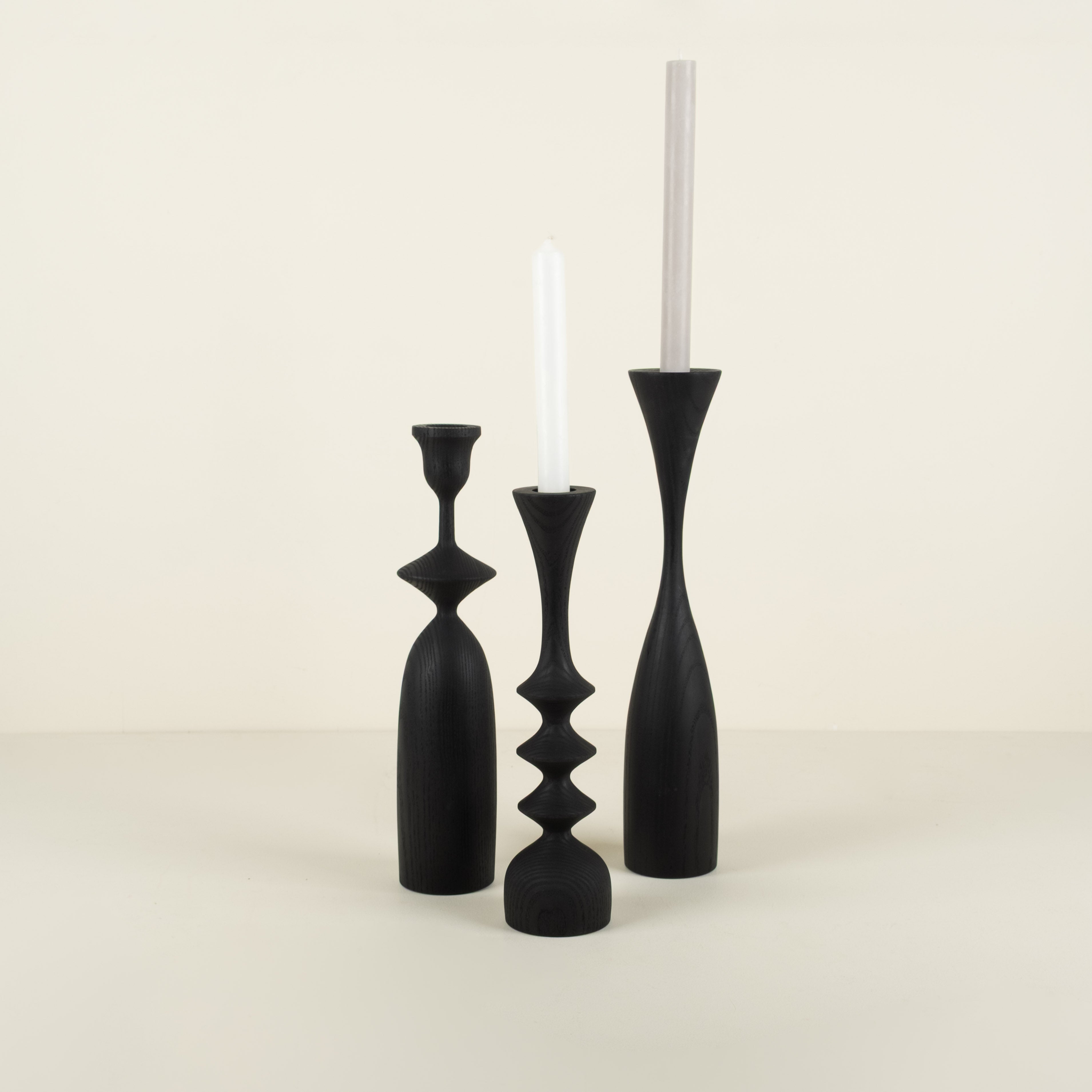 Ebonized Ash Candlestick Group