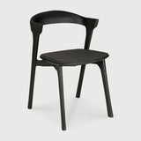 Bok Dining Chair, Varnished Oak, Black, Soft Black Fabric
