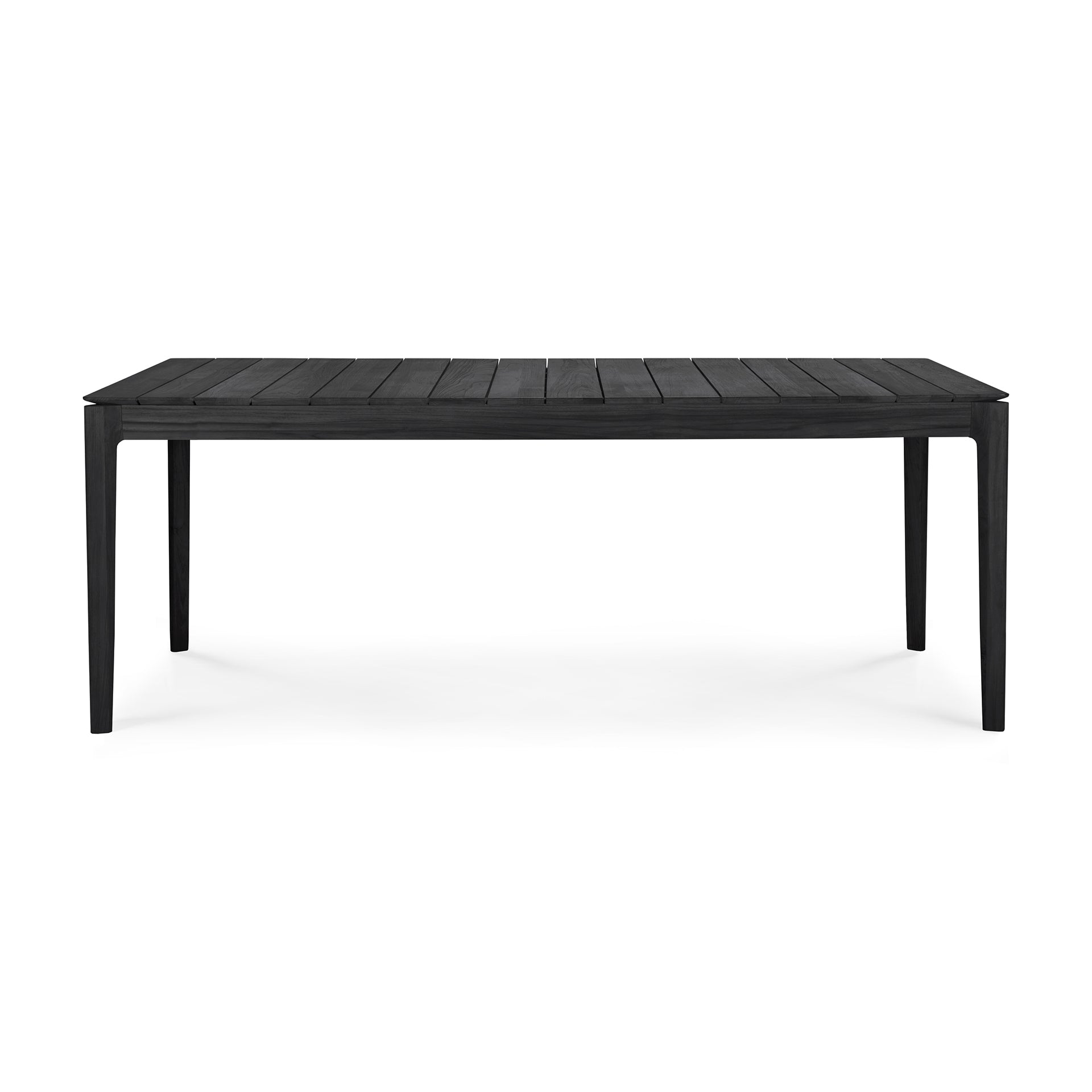 Bok Outdoor Dining Table, Black Teak 78.5"