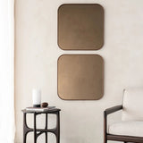 Camber Wall Mirror, Bronze, Wooden Frame, Square