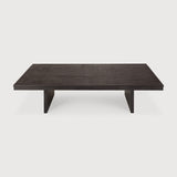 Grooves Coffee Table, Varnished Teak, Off Black