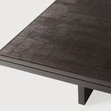 Grooves Coffee Table, Varnished Teak, Off Black