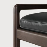 Jack Bench, Varnished Mahogany, Dark Brown, Black Leather