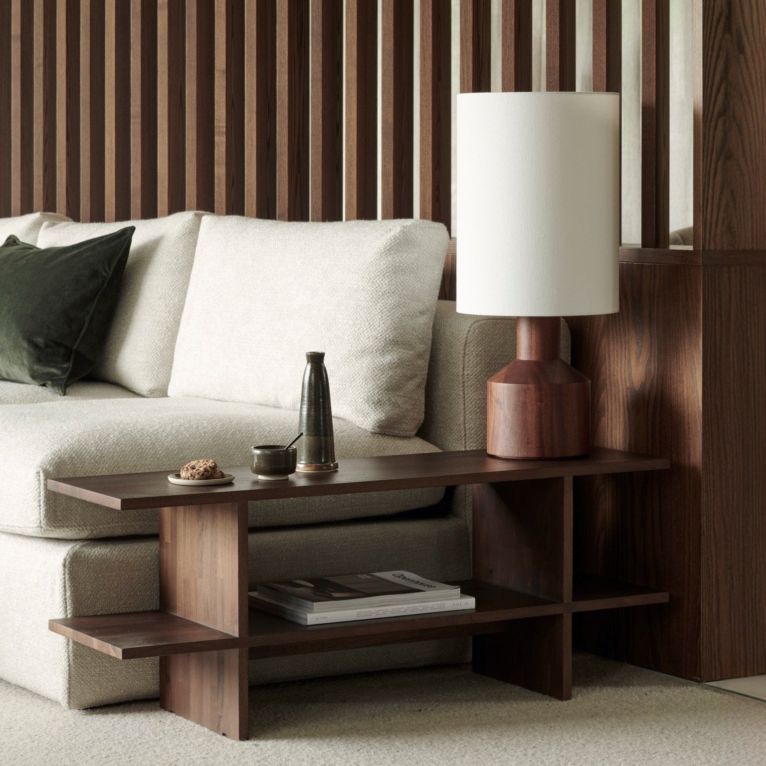 Kabuki Side Table, Varnished Teak