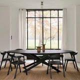 Mikado Round Dining Table, Black Oak