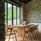 Oak Double Extendable Dining Table 118"