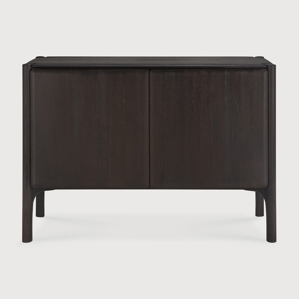 Pi Sideboard, Varnished Teak, Dark Brown, 2 Doors