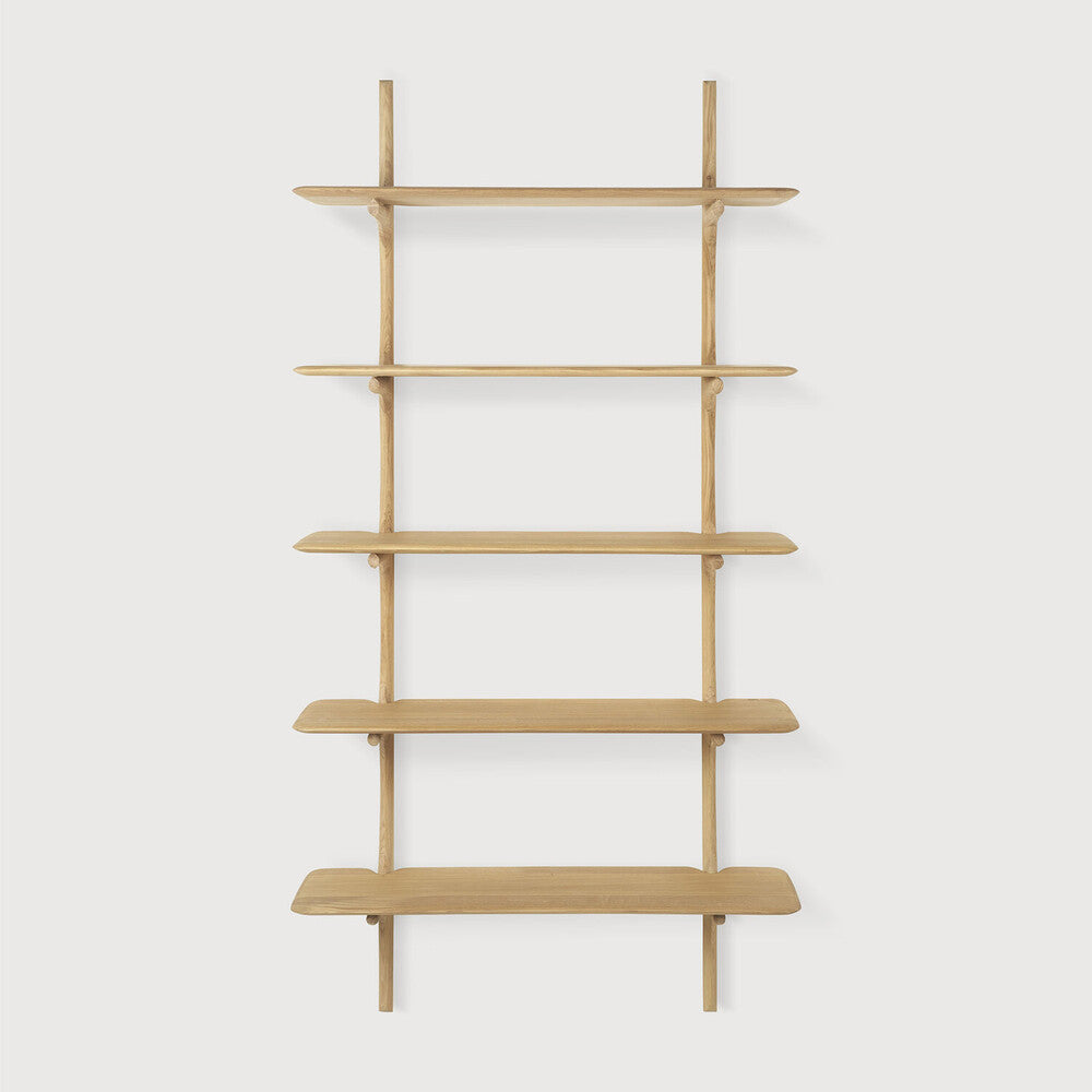 Pi Wall Shelf, Oak, 5 Shelves