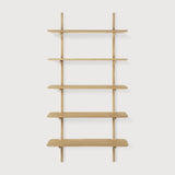 Pi Wall Shelf, Oak, 5 Shelves