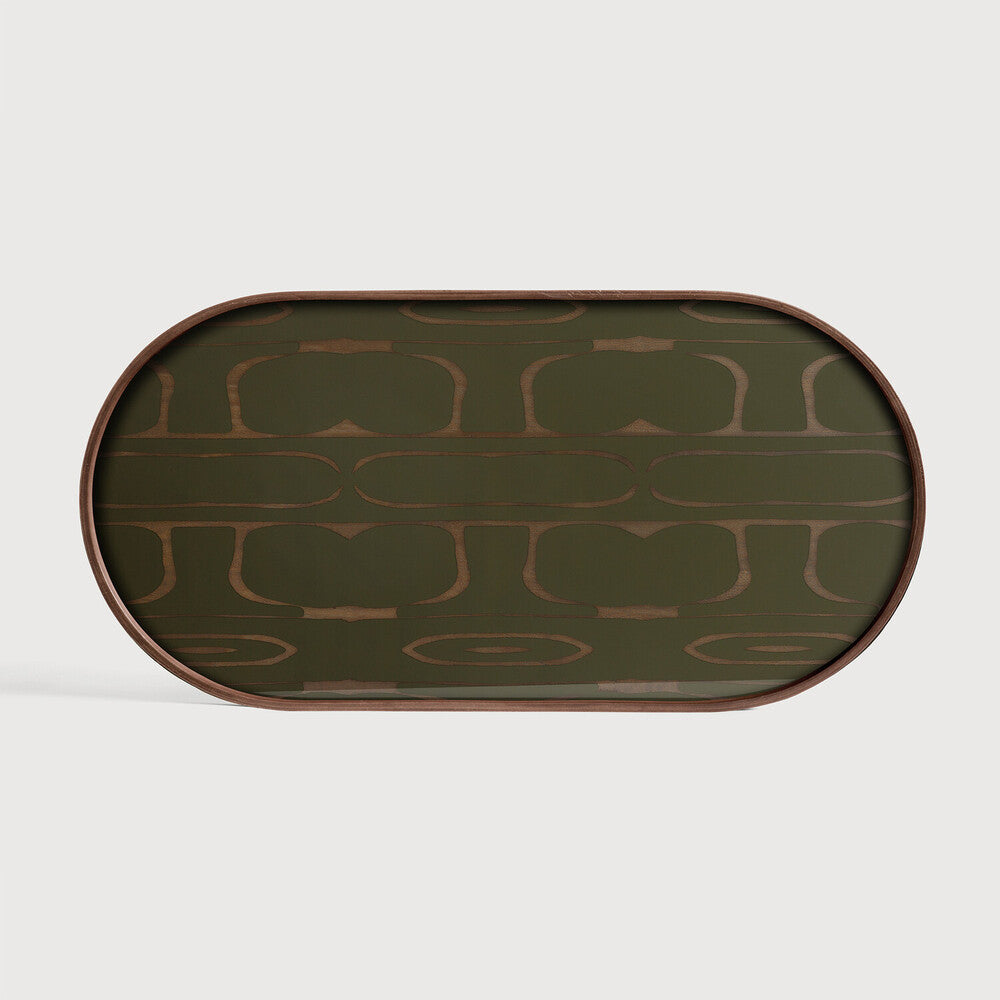 Second Nature Oblong Glass Tray, Moss