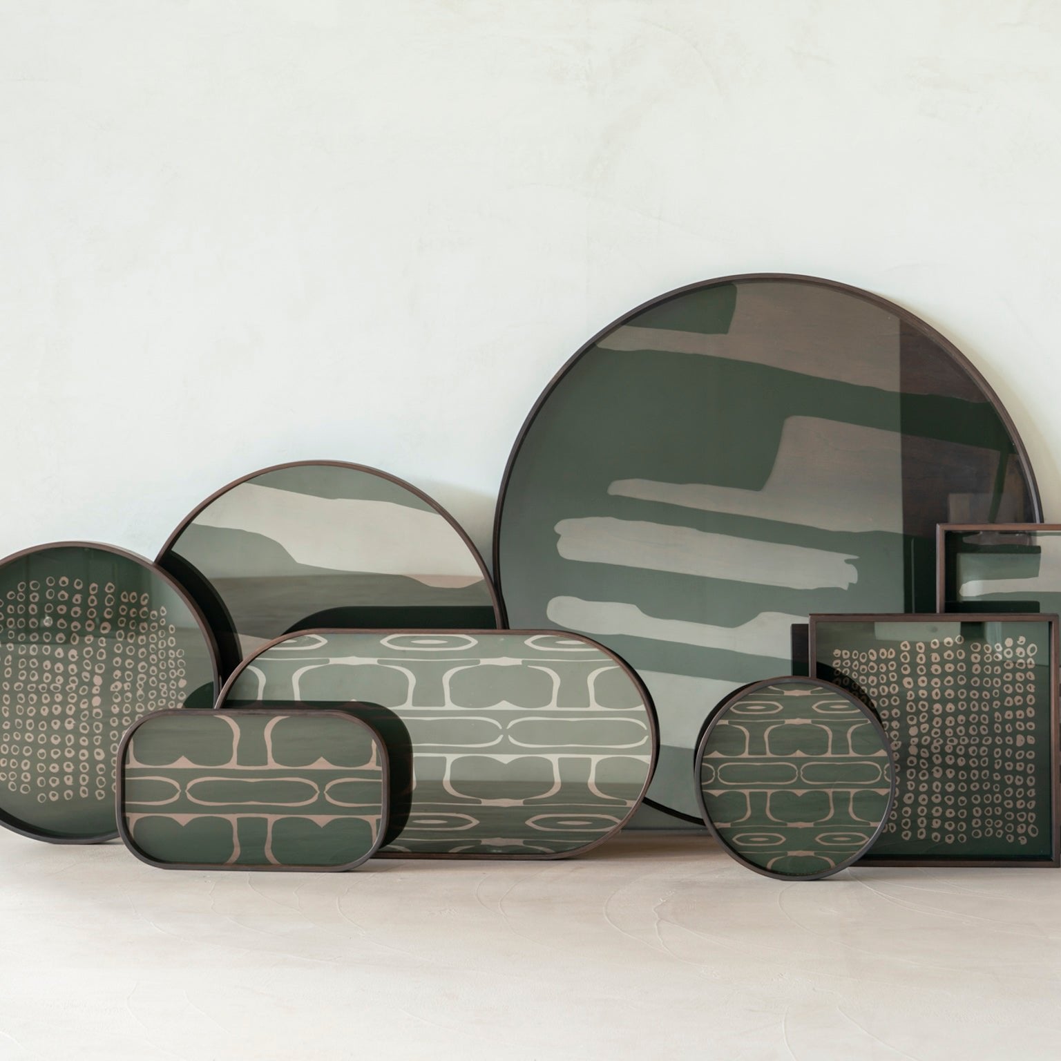 Second Nature Small Glass Tray, Moss
