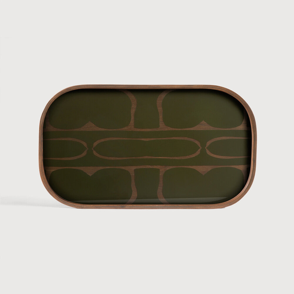 Second Nature Valet Tray, Moss, Glass, Rectangular