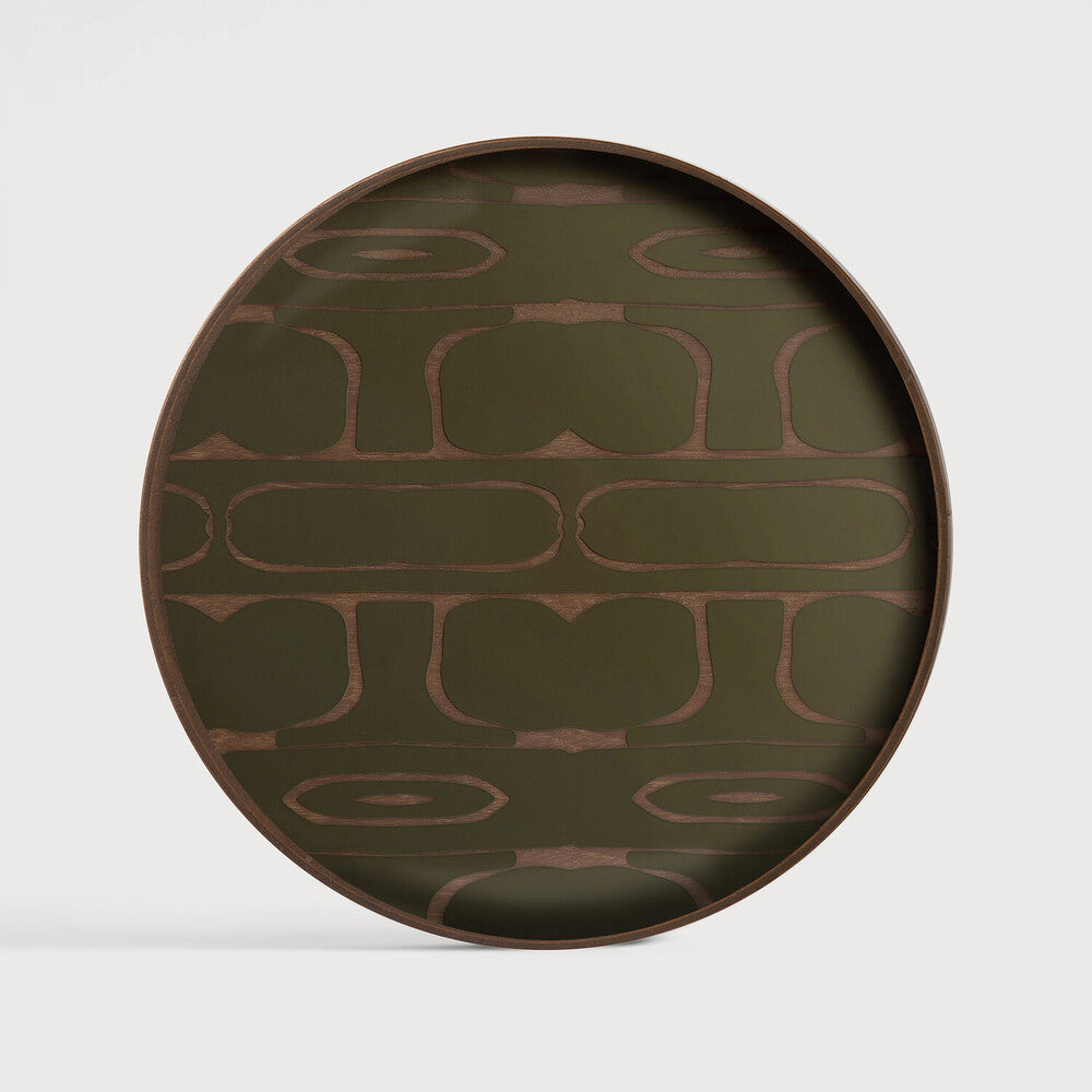 Second Nature Valet Tray, Moss, Glass, Round