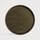 Second Nature Valet Tray, Moss, Glass, Round