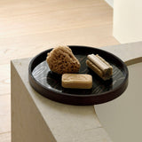 Second Nature Valet Tray, Moss, Glass, Round