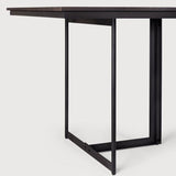Tacet Dining Table, Varnished Teak, Dark Brown 78.5"