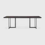 Tacet Dining Table, Varnished Teak, Dark Brown 95"