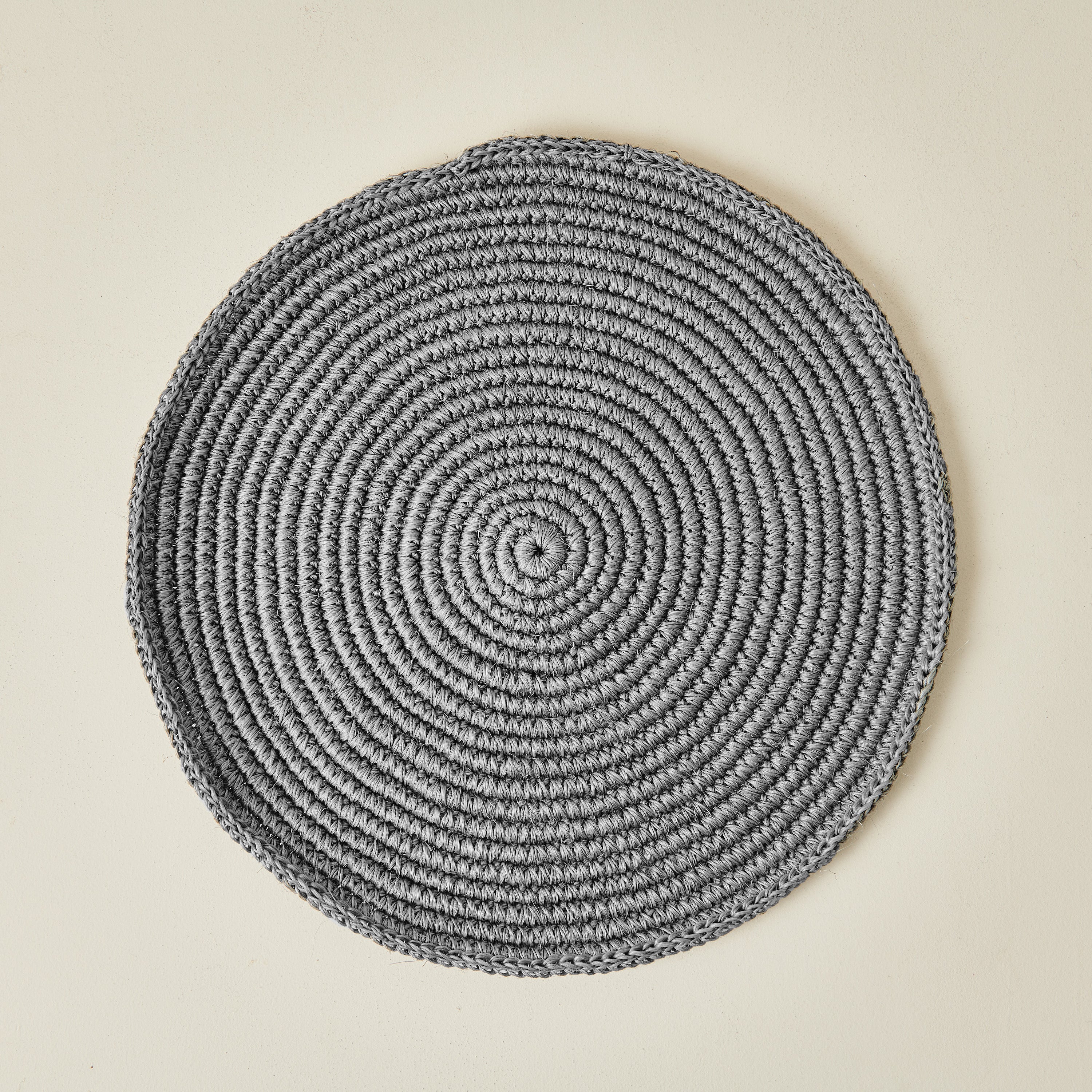 Fique Woven Placemat, Stone Grey