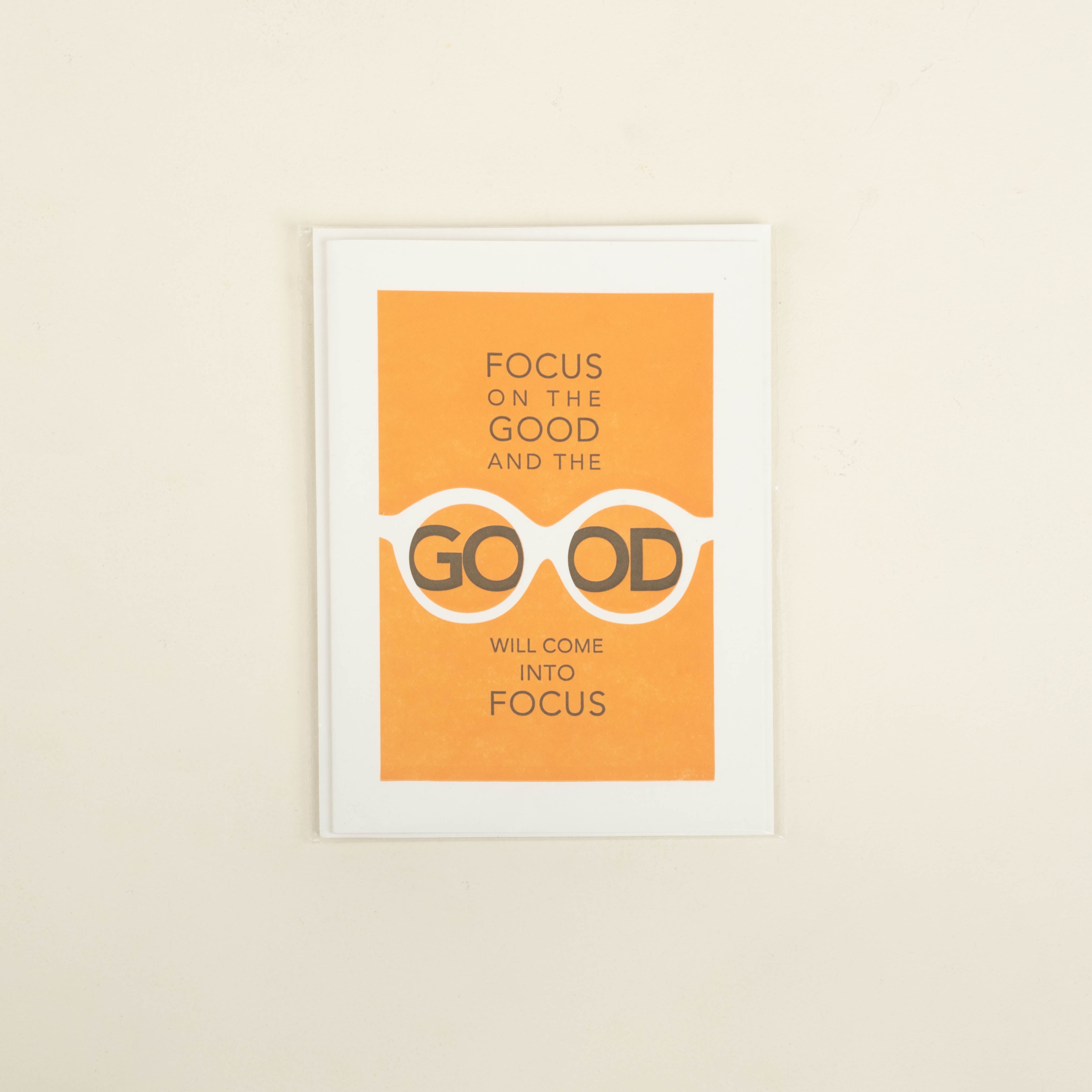 Focus on the Good Letterpress Card
