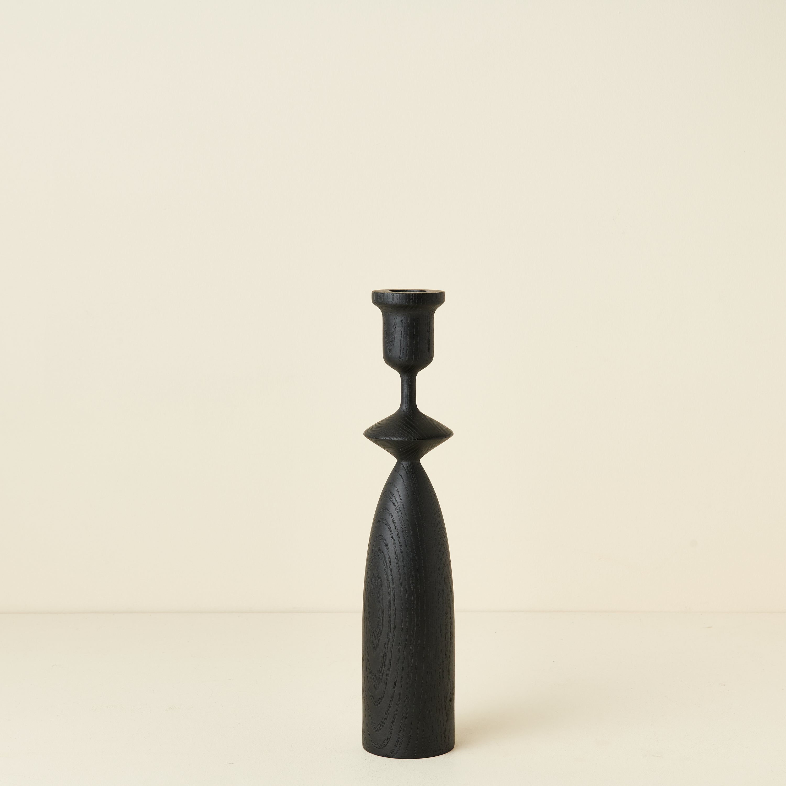 Grace Medium Ebonized Ash Candlestick