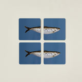 Heads & Tails Fish Coasters, Set/4