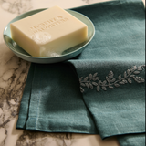Prism Vine Linen Hand Towel, Peacock