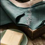 Prism Vine Linen Hand Towel, Peacock